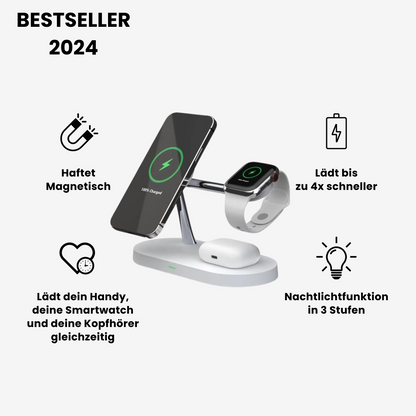 LuxCharge – 4-in-1 Wireless Charging Station for Apple and Samsung (Android)