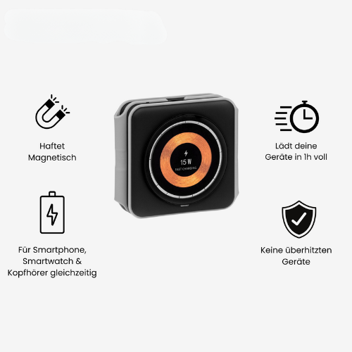 TravelMaster – Foldable 3-in-1 Wireless Charging Station